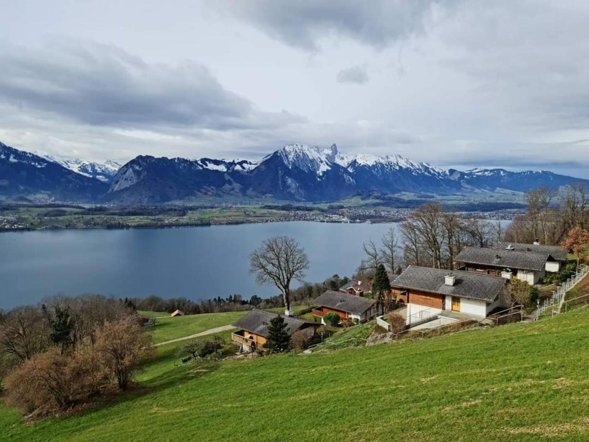 Chalet With View Of The Mountains And The Thun Lake ซิกริซวิล ภายนอก รูปภาพ