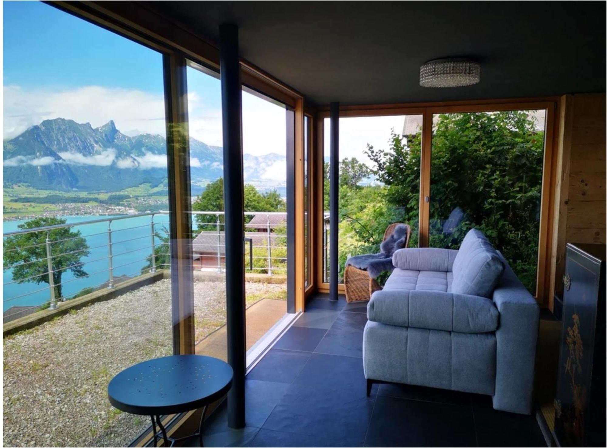 Chalet With View Of The Mountains And The Thun Lake ซิกริซวิล ภายนอก รูปภาพ