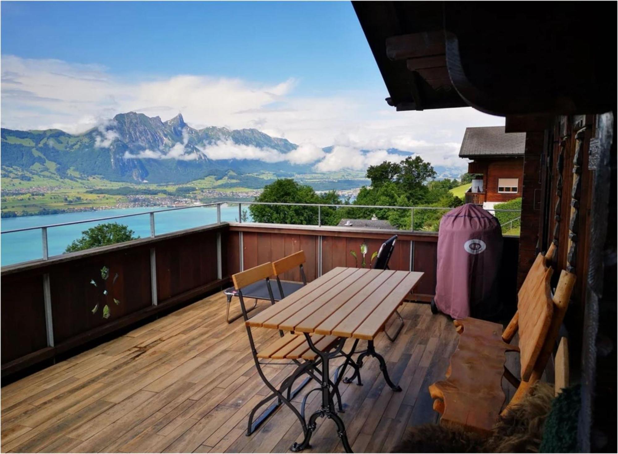Chalet With View Of The Mountains And The Thun Lake ซิกริซวิล ภายนอก รูปภาพ